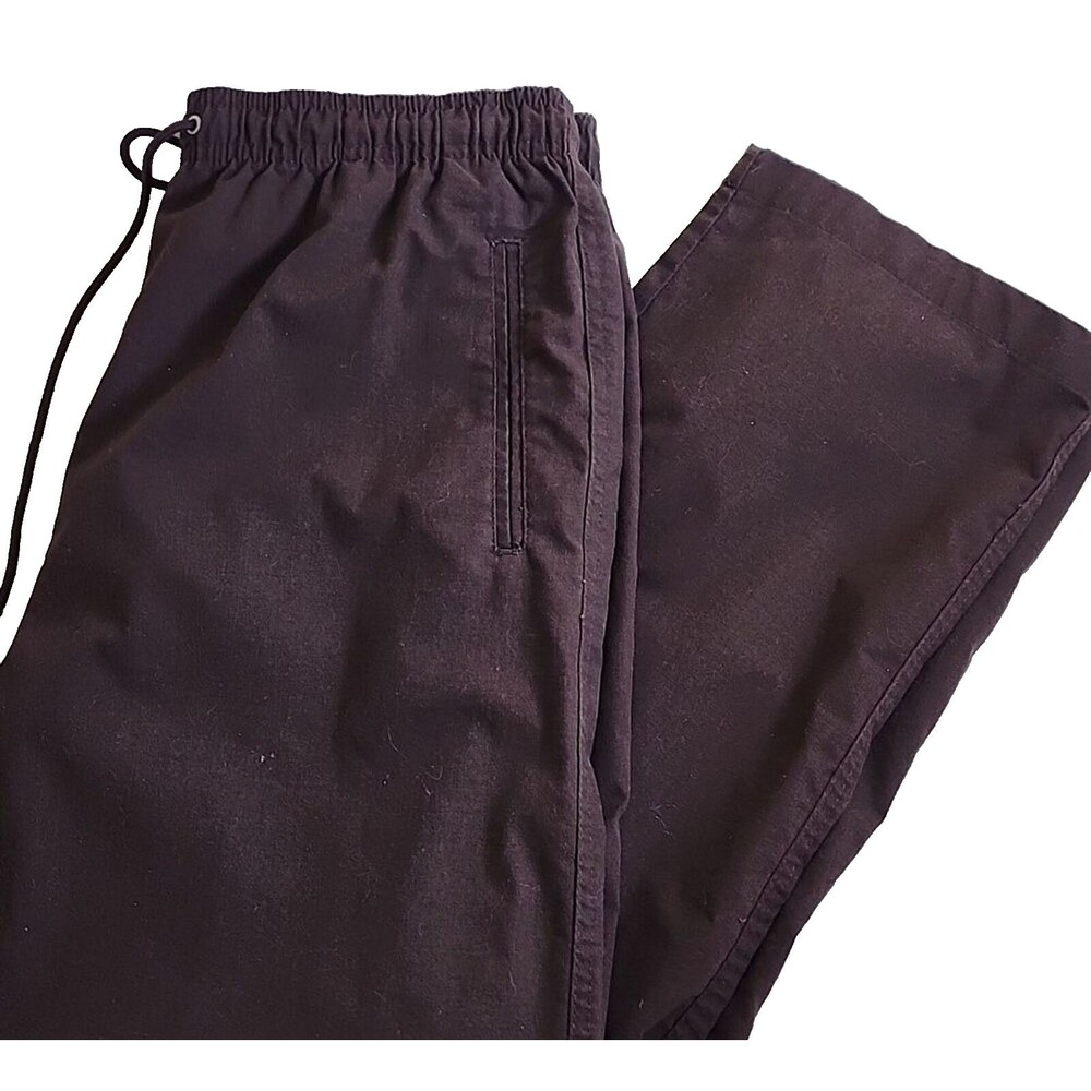 Hasting & Smith Women's Dark Brown Loose Drawstring Elastic Waist Pants, Size L